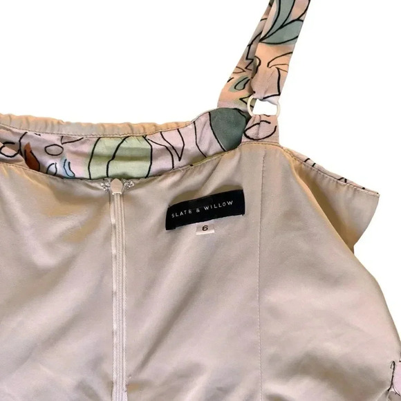 Slate & Willow Floral Peasant Maxi Dress Sleeveless Straps Square neckline 6 RTR - Picture 10 of 12